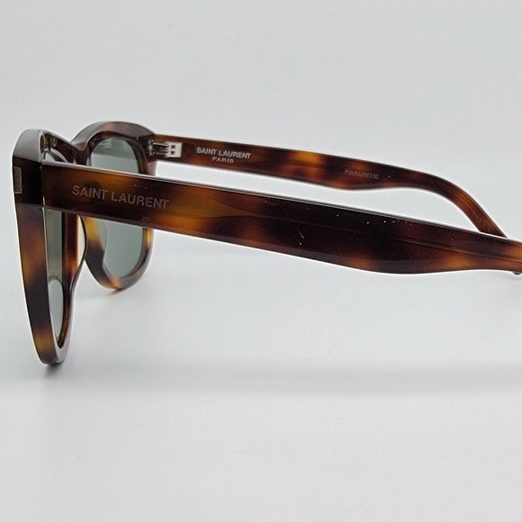 Saint Laurent Paris SL51 Over 002 Tortoise Frame Green Lens Sunglasses Italy - Picture 3 of 14